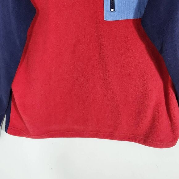 Castaway Red and Blue Fleece Quarter-Zip Pullover Size XL Preppy Fleece Pullover - Picture 3 of 8